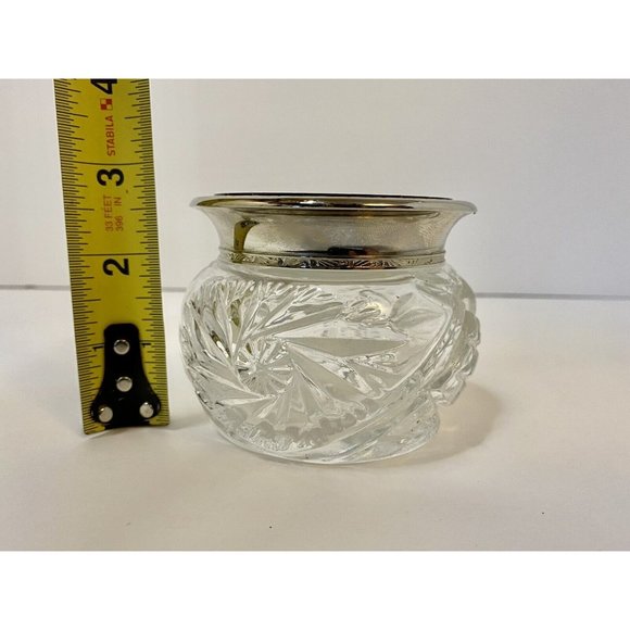 Vintage Vanity Powder Dresser Jar Dish with Brown Enamel Lid Scratching See Pics - Picture 4 of 12